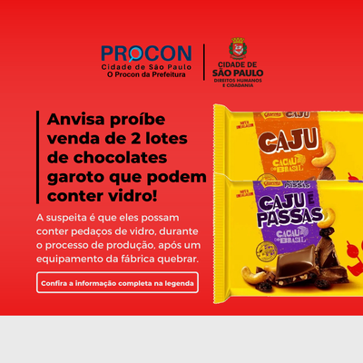 Anvisa Pro Be Venda De Lotes De Chocolates Garoto Que Podem Conter